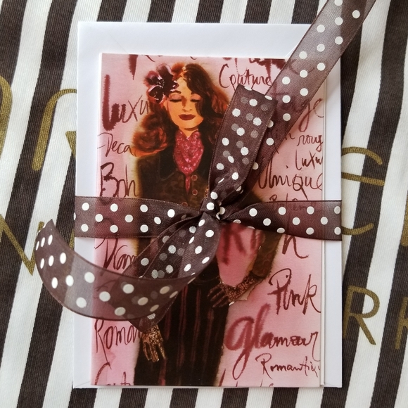 ❗Henri Bendel Illustrator Izak Zenou Bendel Girl Glam Notecards and Envelope Set - Picture 3 of 4